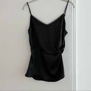 Black satin camisole